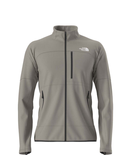 MSummitFUTUREFLEECEFullZipJacket-Gray jacket with black zipper and The North Face logo on a white background