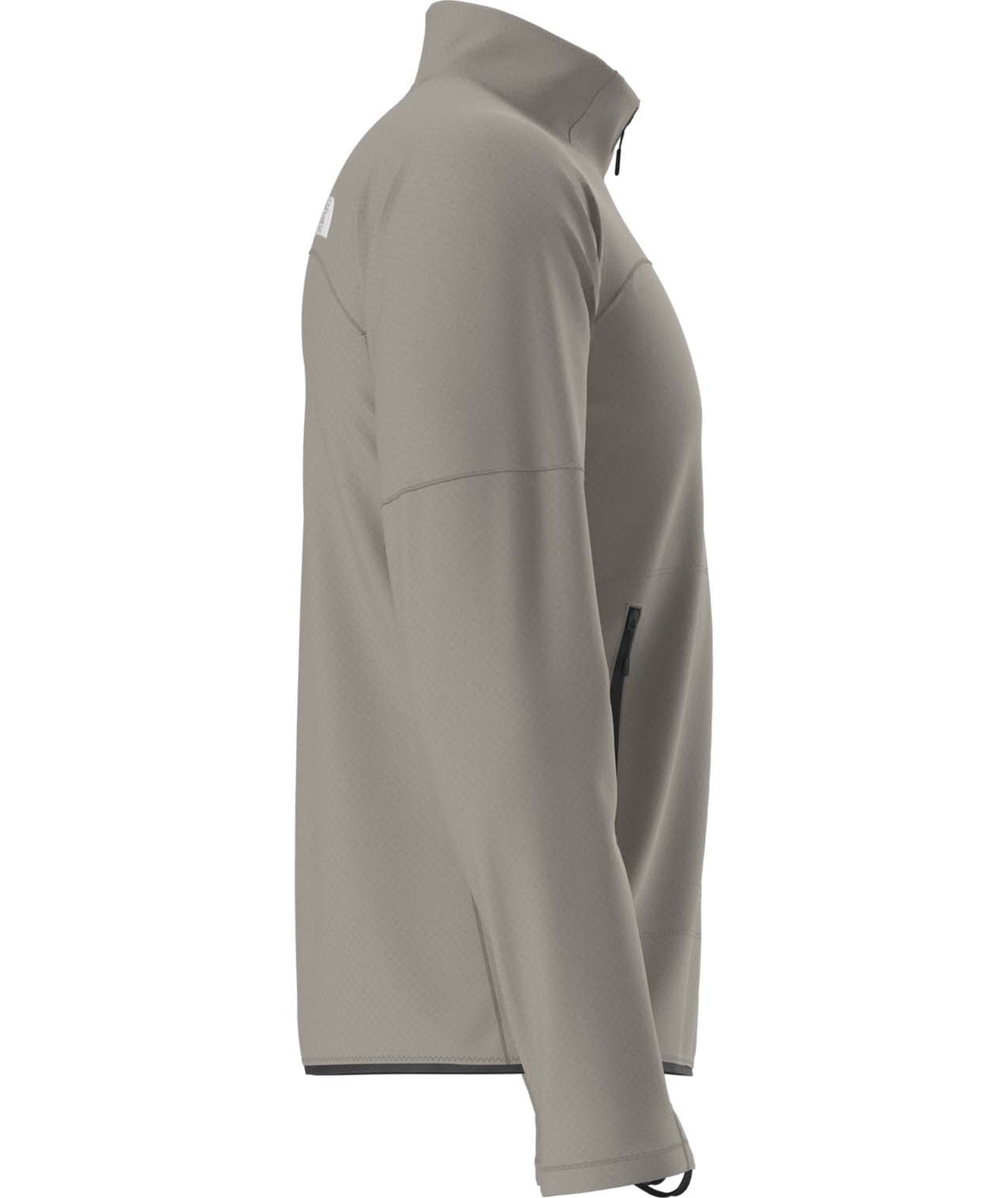 MSummitFUTUREFLEECEFullZipJacket-Gray jacket with black zipper and The North Face logo on a white background