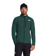 MSummitFUTUREFLEECEFullZipJacket-Man wearing a green jacket with a brand logo on a white background
