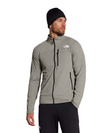 MSummitFUTUREFLEECEFullZipJacket-Man wearing a gray jacket and black beanie on a white background