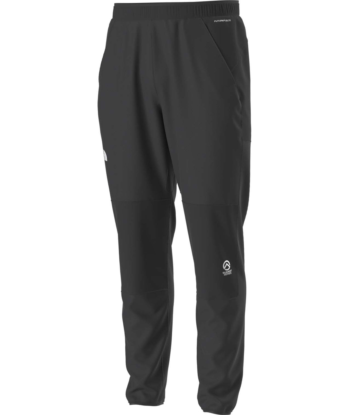 MSummitFUTUREFLEECEPant-Black pants with a brand logo on a white background