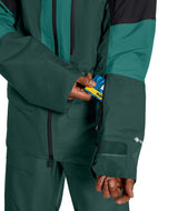 MSummitVerbierGTXJacket- Green and Black hooded jacket with North Face logo on white background