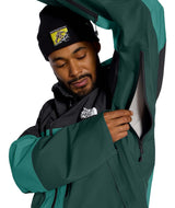 MSummitVerbierGTXJacket- Green and Black hooded jacket with North Face logo on white background