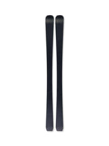 MTHECURVGT76_RSW10PR-A single ski shown vertically against a plain white background, with a dark gray body and bright blue branding and base graphics.