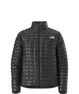MTHERMOBALLJacket-Black quilted jacket with The North Face logo on a white background