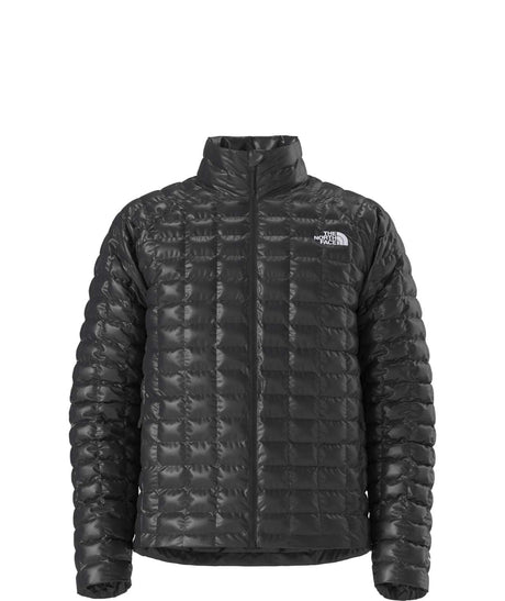 MTHERMOBALLJacket-Black quilted jacket with The North Face logo on a white background