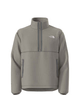 MTNFFleeski1_4ZipPullover- Beige quarter zip with The North Face logo on a white background