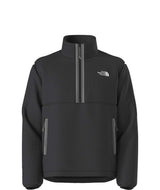 MTNFFleeski1_4ZipPullover- Black quarter zip with The North Face logo on a white background