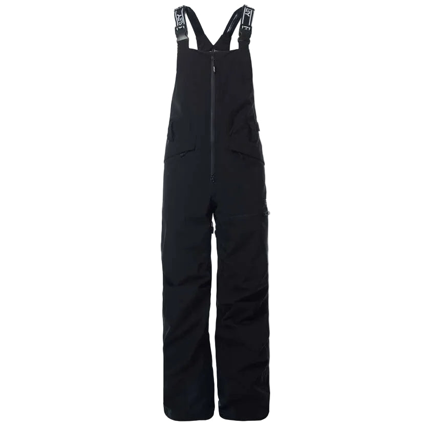 MTNPShellBib- Black bib overalls on a white background
