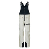 MTNPShellBib-White ski bib with black accents on a white background