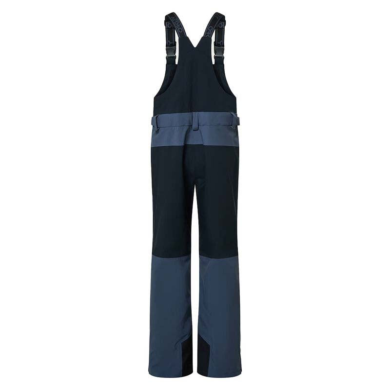 MTNPShellBib-Blue bib overalls with black accents on a white background
