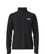 MTexturedCapRock1_4Zip-Black long-sleeve quarter zip on a white background