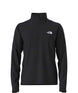 MTexturedCapRock1_4Zip-Black long-sleeve quarter zip on a white background