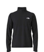 MTexturedCapRock1_4Zip-Black long-sleeve quarter zip on a white background