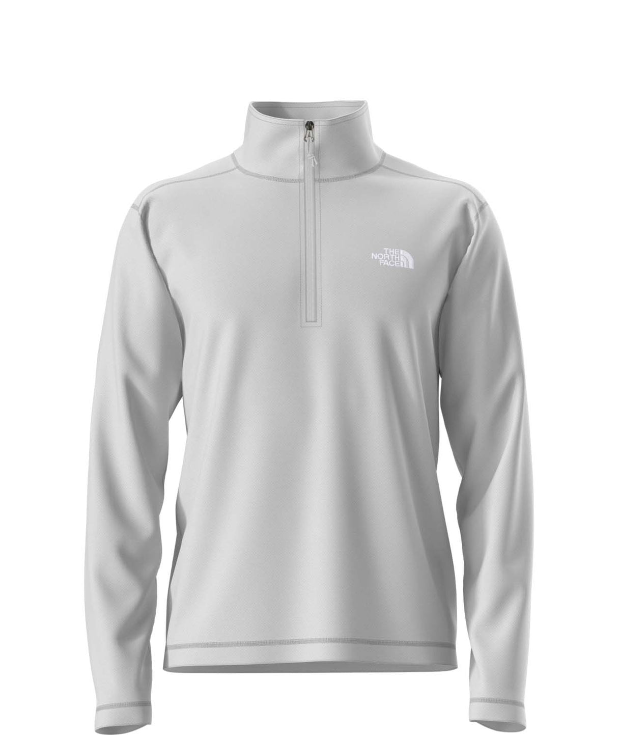 MTexturedCapRock1_4Zip-Light gray long-sleeve quarter zip on a white background