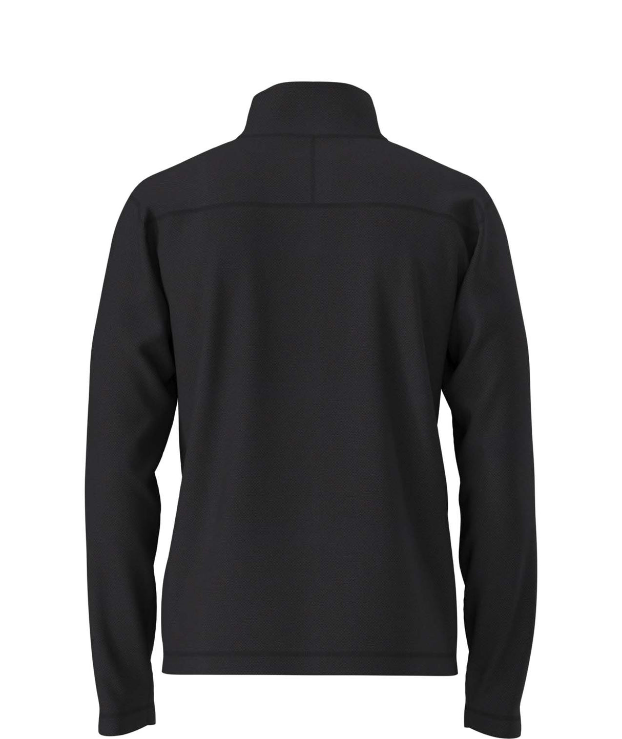 MTexturedCapRock1_4Zip-Black long-sleeve quarter zip on a white background