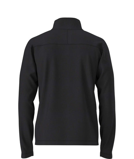 MTexturedCapRock1_4Zip-Black long-sleeve quarter zip on a white background
