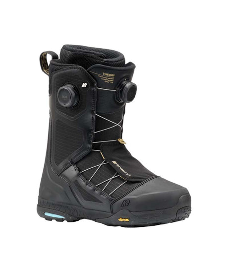 MTheory- Black snowboard boot on a white background