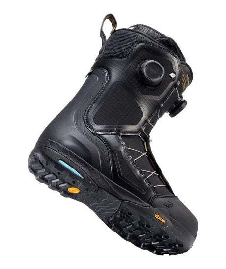 MTheory- Black snowboard boot on a white background
