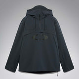 MTimberlineShellAnorak-A dark gray hooded jacket with a large tonal Oakley logo on the chest, displayed against a neutral gray background.
