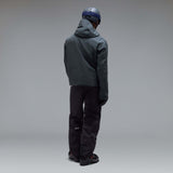 MTimberlineShellAnorak-A dark gray hooded jacket with a large tonal Oakley logo on the chest, displayed against a neutral gray background.