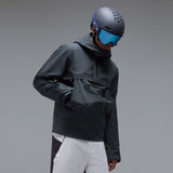 MTimberlineShellAnorak-A dark gray hooded jacket with a large tonal Oakley logo on the chest, displayed against a neutral gray background.
