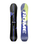 MViper- Two views of a 'Rome' snowboard on a white background