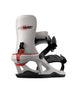 MVoltFase-White snowboard binding with red accents on a white background