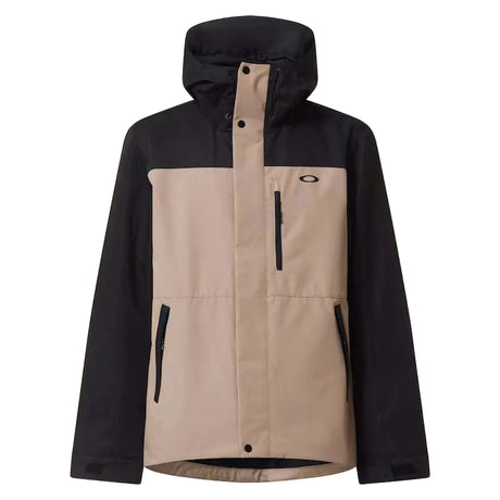 MWestviewJacket- Two-tone black and beige jacket with a brand logo on a white background