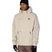 MWindstopperPulloverHoody-Person wearing a beige hooded jacket with a logo on a white background