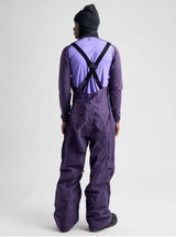 M_ak_CyclicGORE-TEX2LBibPants-Purple snow pants with suspenders on a white background