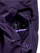 M_ak_CyclicGORE-TEX2LBibPants-Purple snow pants with suspenders on a white background