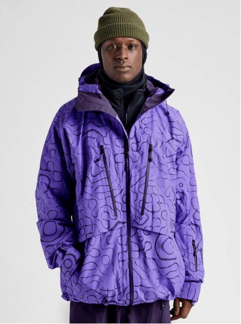 M_ak_SwashSyntheticInsulatedGORE-TEX2LJacket-Purple jacket with a geometric pattern on a white background