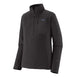 Patagonia R1 Air Zip Neck Mens-Black fleece pullover with a brand logo on a light gray background