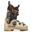 MachBOAMV130Dual- Cream, black, and orange ski boot on a white background 