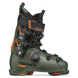 MachBoaMV120- Green, black, and orange ski boot on a white background 