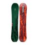 Manifest- Green, black, and red snowboard on a white background