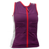 MarkerWBodyVestMAPProtection- Purple, white, and red protective vest on a white background