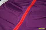 MarkerWBodyVestMAPProtection- Purple, white, and red protective vest on a white background