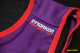 MarkerWBodyVestMAPProtection- Purple, white, and red protective vest on a white background