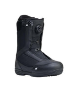 Market- Black snowboard boot on a white background