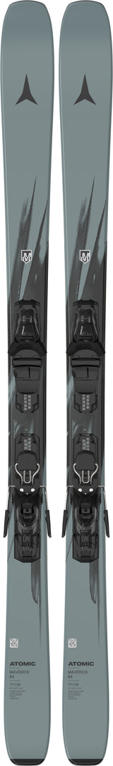 Maverick84- Grey and black skis on a white background