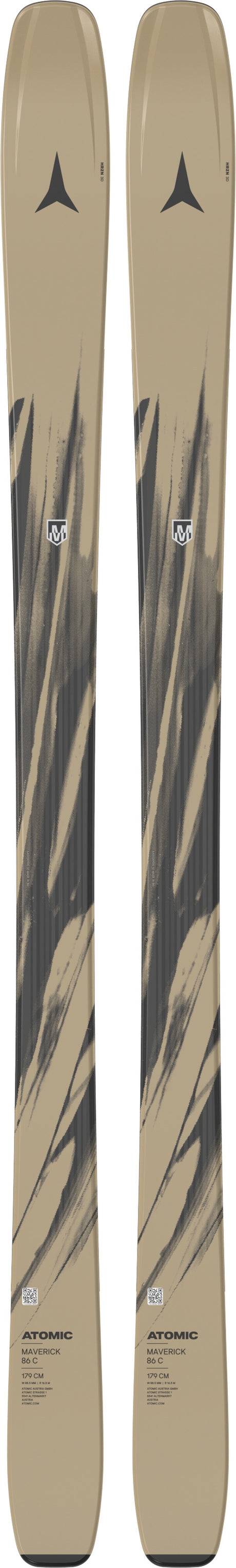 Maverick86C- Sand and black ski on a white background