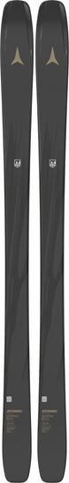 Maverick88CTI- Two black skis with gold branding on a white background