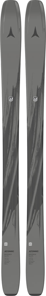 Maverick96CTI- Two skis with a black and gray design on a white background
