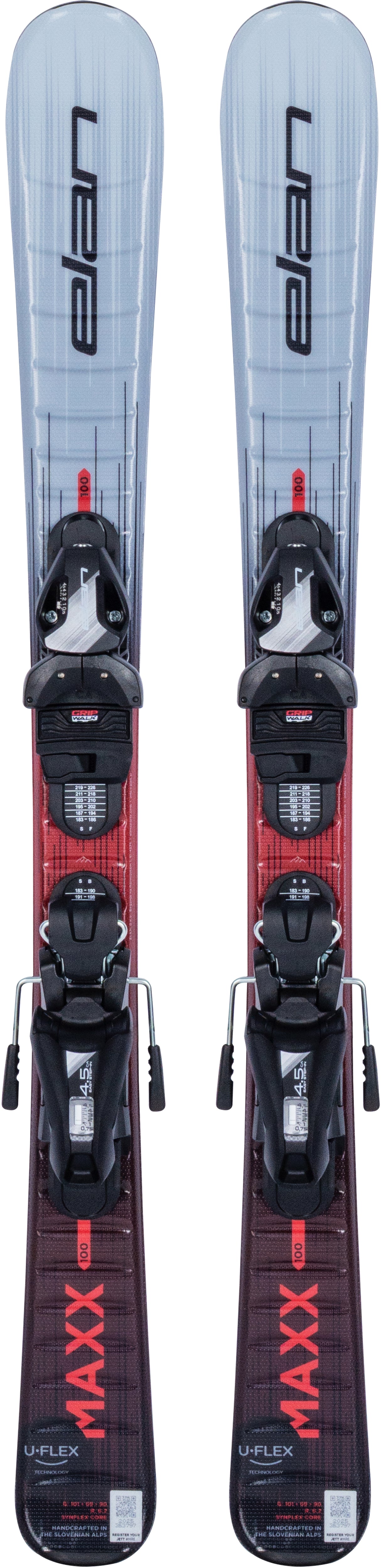 MaxxRedEL4.5GWJRShift- Light blue and red ski on white background 