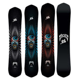 MayhemRipper- Black snowboard with a unique design on a white background