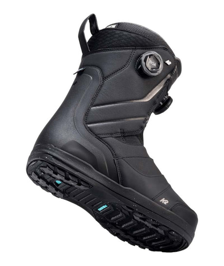 MaysisWide- Black snowboard boot on a white background