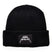MetallicaCuffBeanie-Black beanie with a 'Metallica' logo on a white background