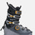 Mindbender100BOA- A K2 Mindbender ski boot in gray and black with yellow accents, shown from a side profile on a light gray background.